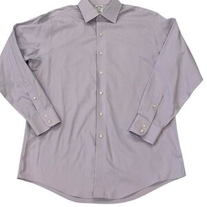 Brooks Brothers Regent Mens Button Down Shirt 16.5 x 34 Cotton Lavender Purple